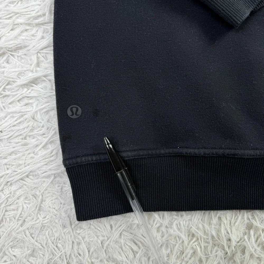 Lululemon Sweater Womens XL Black All Yours Crew Fleece Pullover Sweatshirt